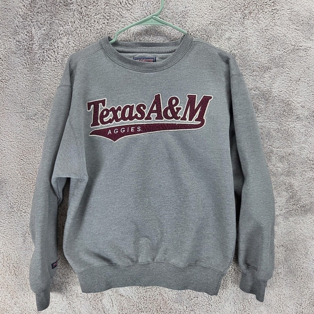 Texas A&M Aggies Sweatshirt Mens Small Gray NCAA Football JanSport Crewneck